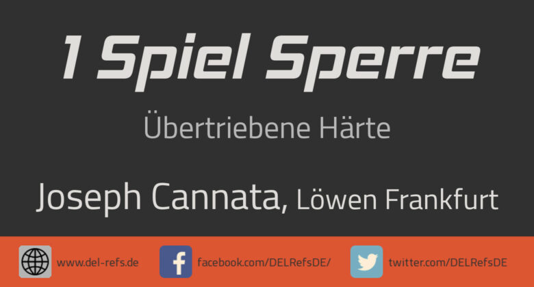 Joseph Cannata (Löwen Frankfurt): 1 Spiel gesperrt